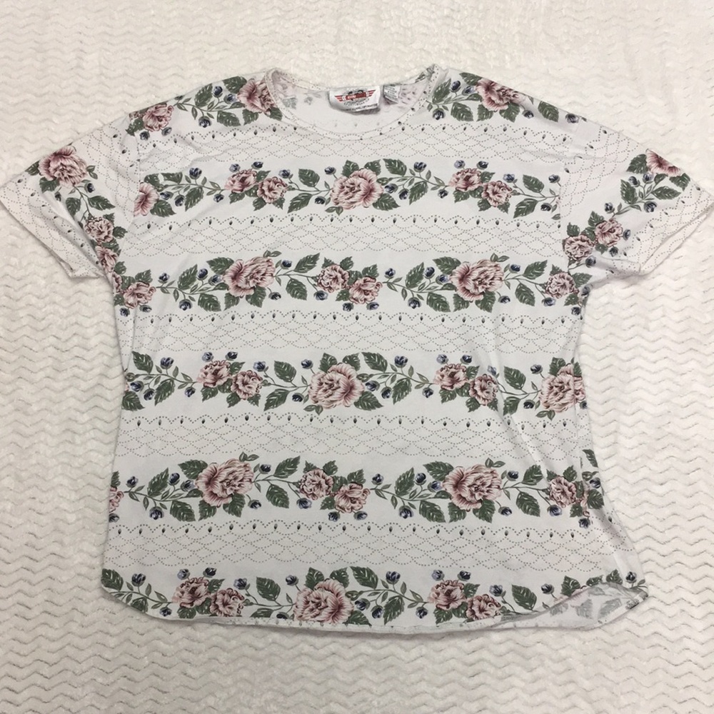 Vintage floral short sleeve shirt - size 3X